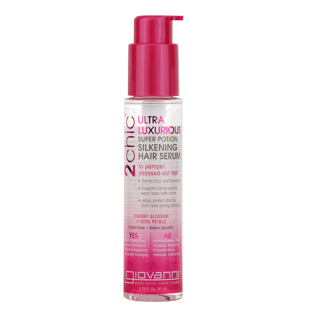 Giovanni, 2chic, Ultra-Luxurious Super Potion Silkening Hair Serum, Cherry Blossom & Rose Petals, 2.75 fl oz (81 ml)