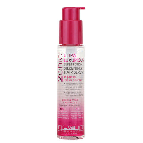 Giovanni, 2chic, Ultra-Luxurious Super Potion Silkening Hair Serum, Cherry Blossom & Rose Petals, 2.75 fl oz (81 ml)