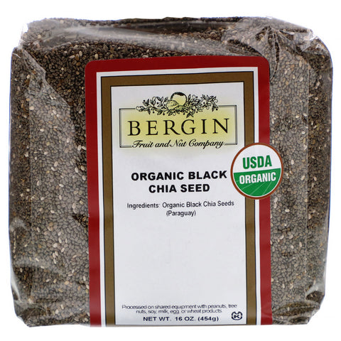 Bergin Fruit and Nut Company, Organic Black Chia Seed, 16 oz (454 g)