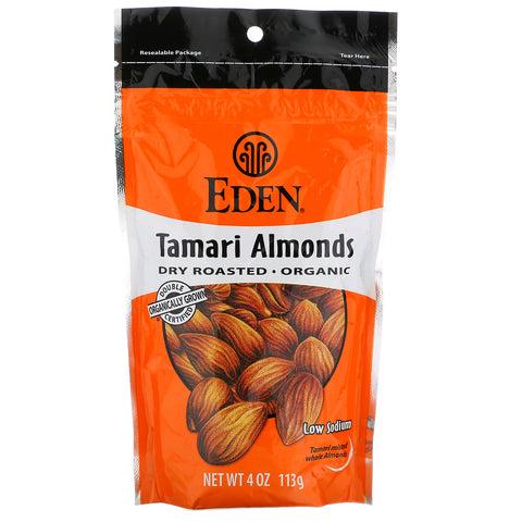 Eden Foods, Organic Tamari Almonds, Dry Roasted, 4 oz (113 g)