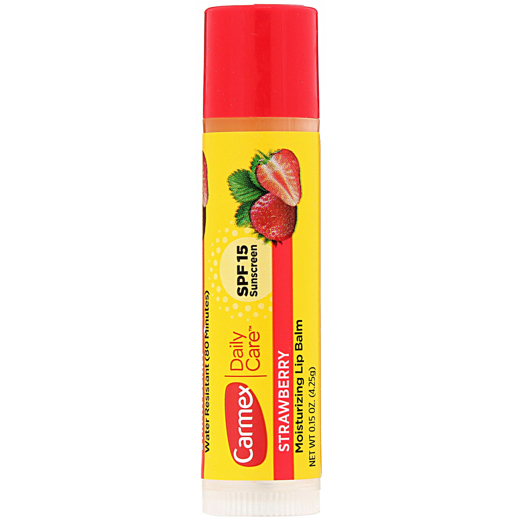 Carmex, Daily Care, Moisturizing Lip Balm, Strawberry, SPF 15, .15 oz (4.25 g)