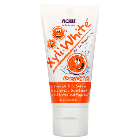 Now Foods, Solutions, XyliWhite, Kids Toothpaste Gel, Orange Splash, 3 oz (85 g)