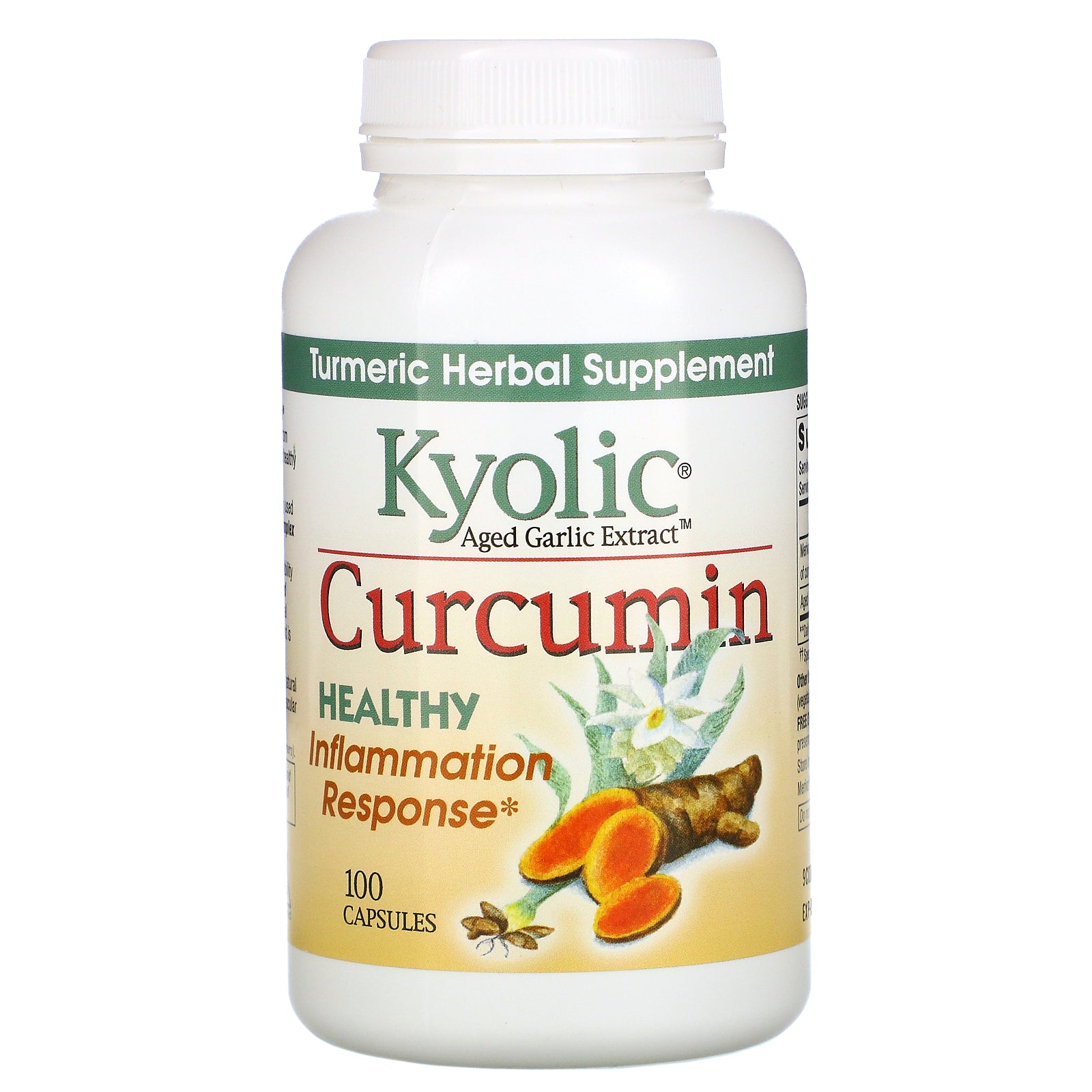 Kyolic, Aged Garlic Extract, Inflammation Response, Curcumin, 100 Capsules