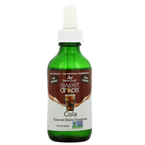 Wisdom Natural, SweetLeaf, Sweet Drops Stevia Sweetener, Cola, 2 fl oz (60 ml)