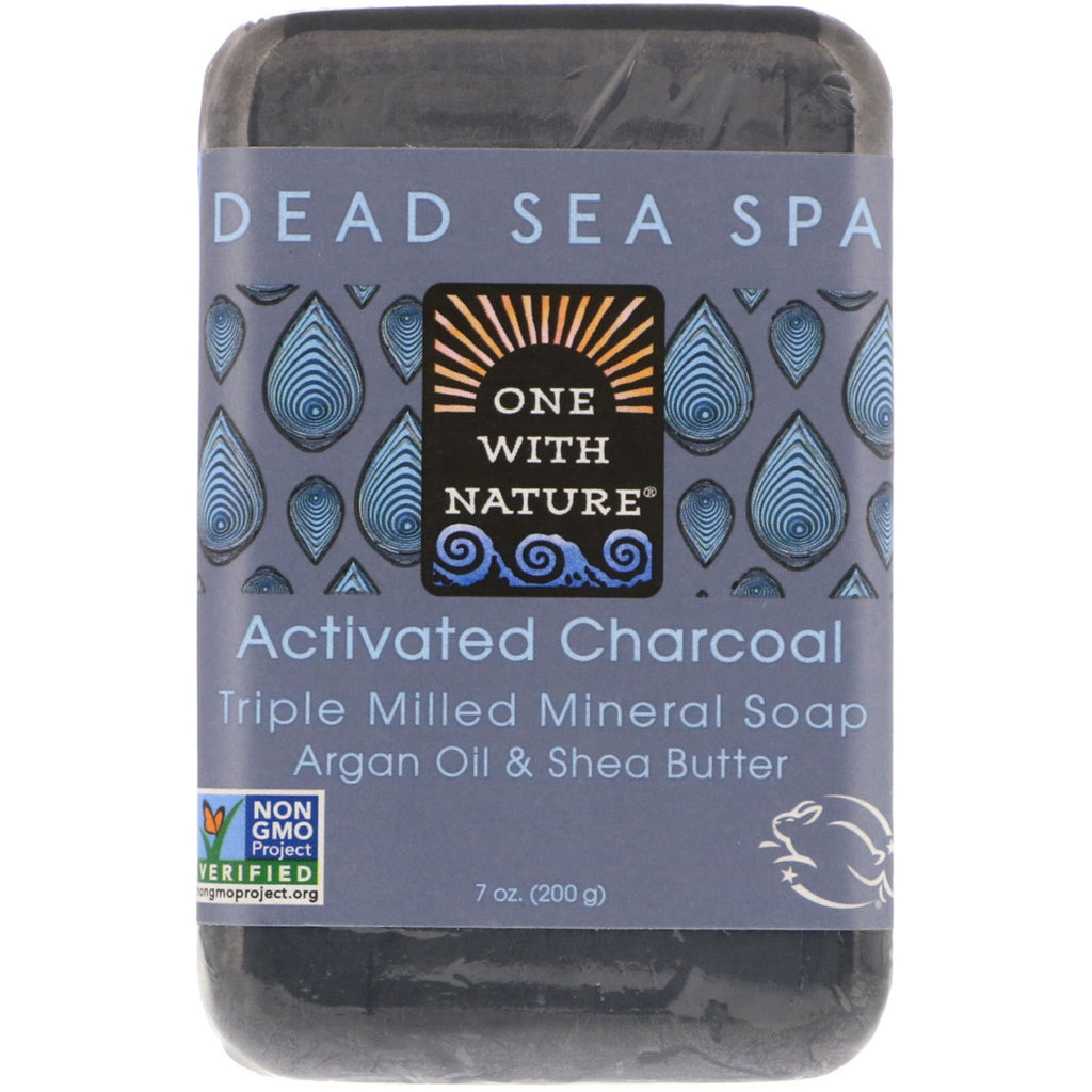 One with Nature, Triple Milled Mineral Soap Bar, Activated Charcoal, 7 oz (200 g)
