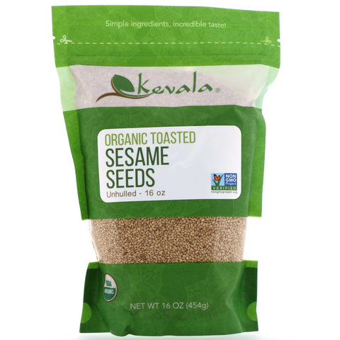 Kevala, Organic Toasted Sesame Seeds, Unhulled, 16 oz (454 g)