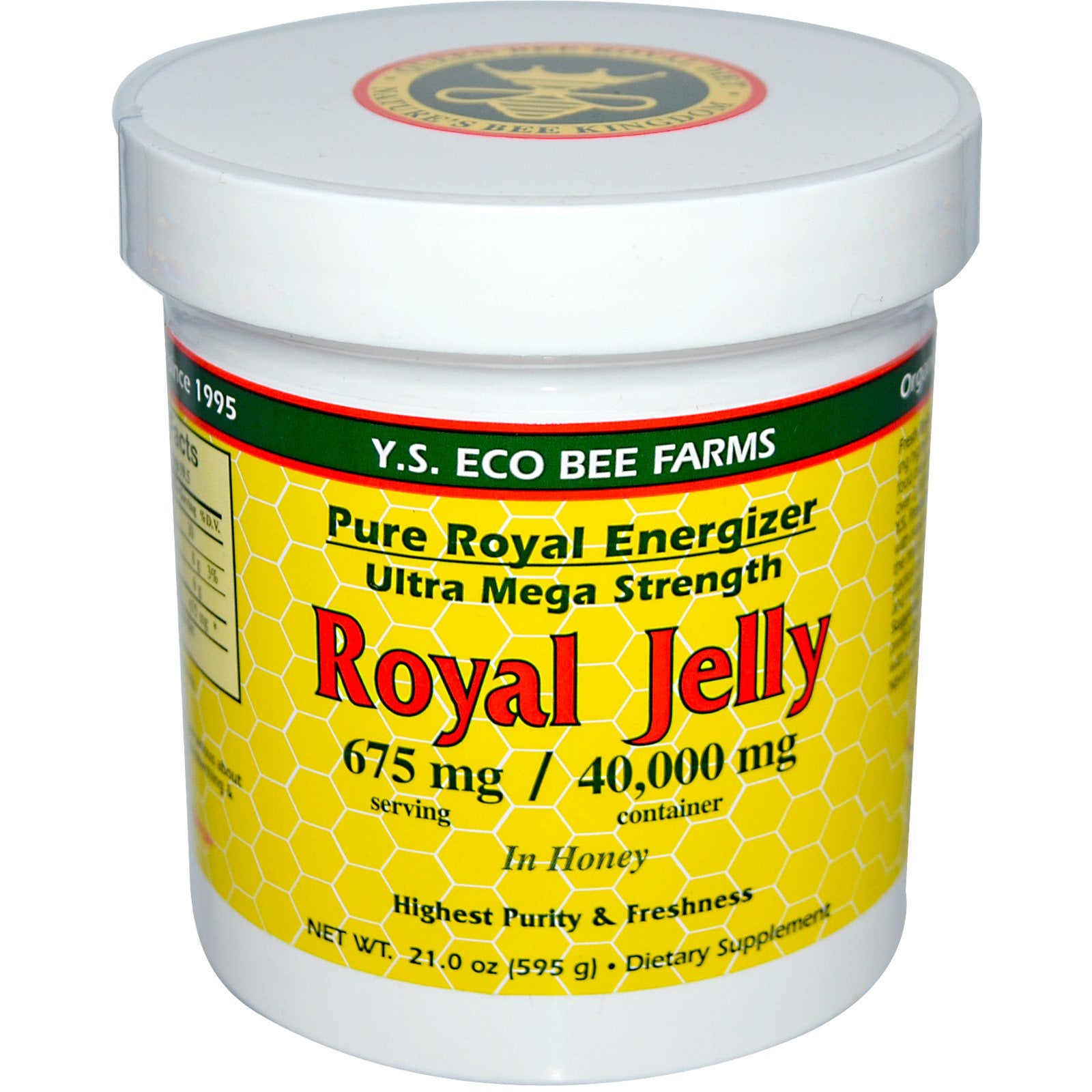 Y.S. Eco Bee Farms, Royal Jelly In Honey, 675 mg, 21.0 oz (595 g)