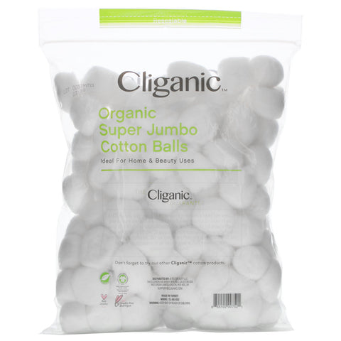 Cliganic,  Super Jumbo Cotton Balls, 100 Count