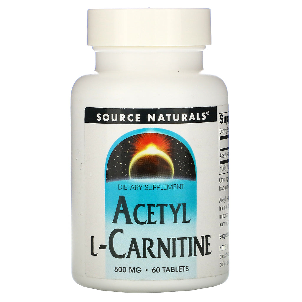 Source Naturals, Acetyl L-Carnitine, 500 mg, 60 Tablets