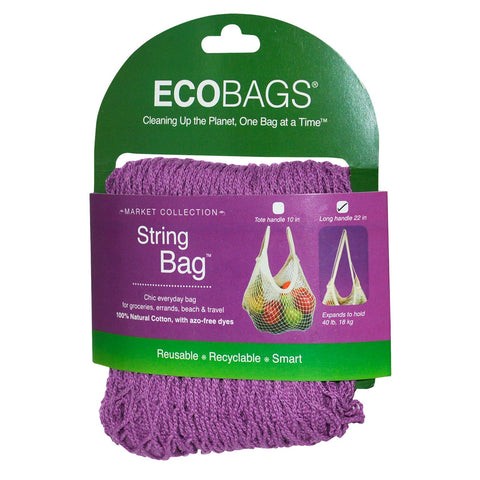 ECOBAGS, Market Collection, String Bag, Long Handle 22 in, Raspberry, 1 Bag