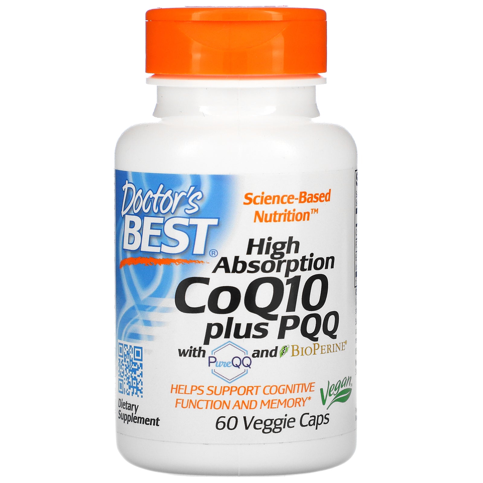 Doctor's Best, High Absorption CoQ10 Plus PQQ, 60 Veggie Caps