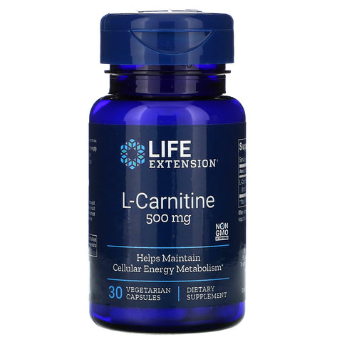 Life Extension, L-Carnitine, 500 mg, 30 Vegetarian Capsules