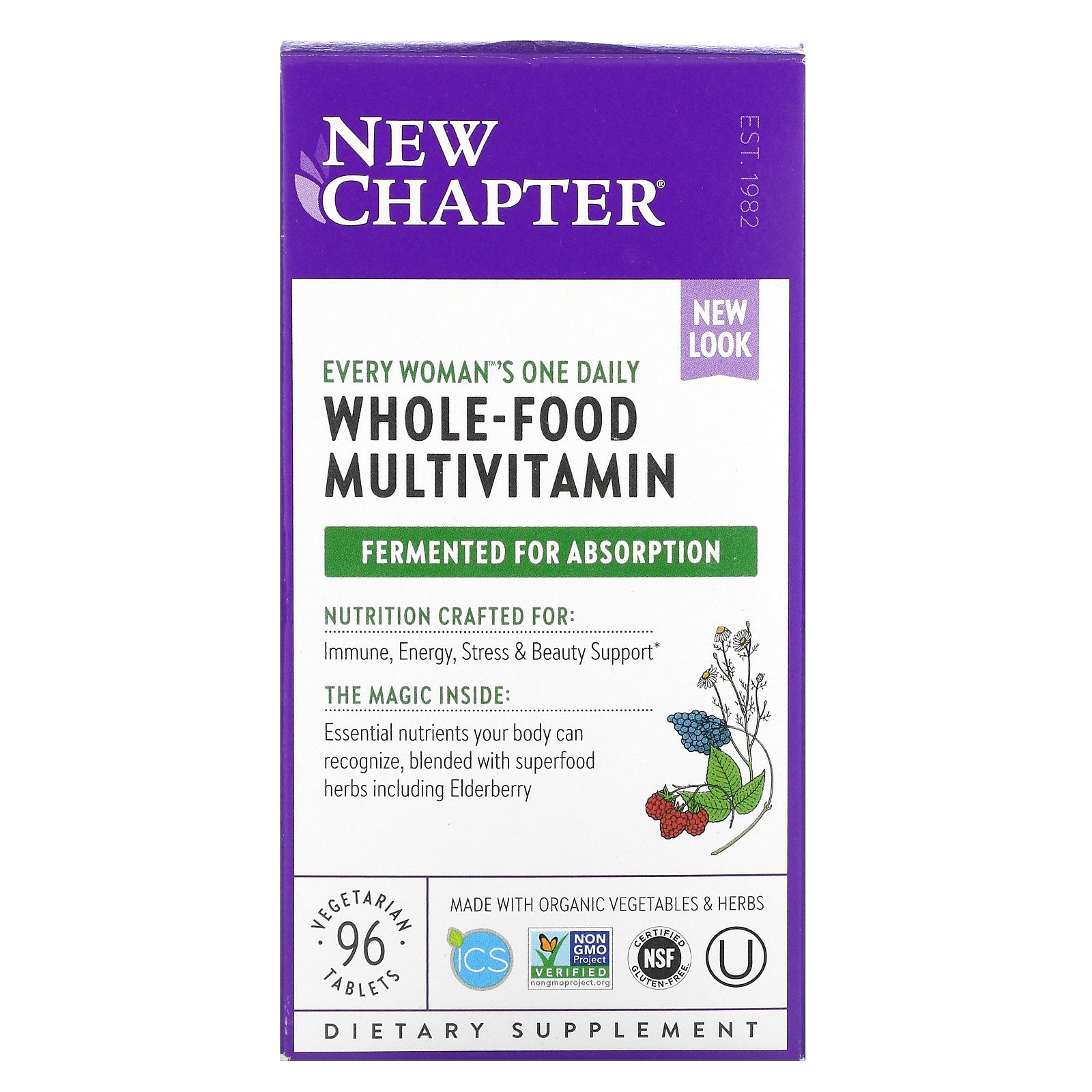 New Chapter, Every Woman's One Daily, Whole-Food Multivitamin, 96 Vegetarian Tablets