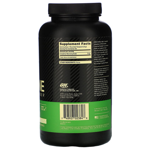 Optimum Nutrition, Micronized Creatine Powder, Unflavored, 10.6 oz (300 g)
