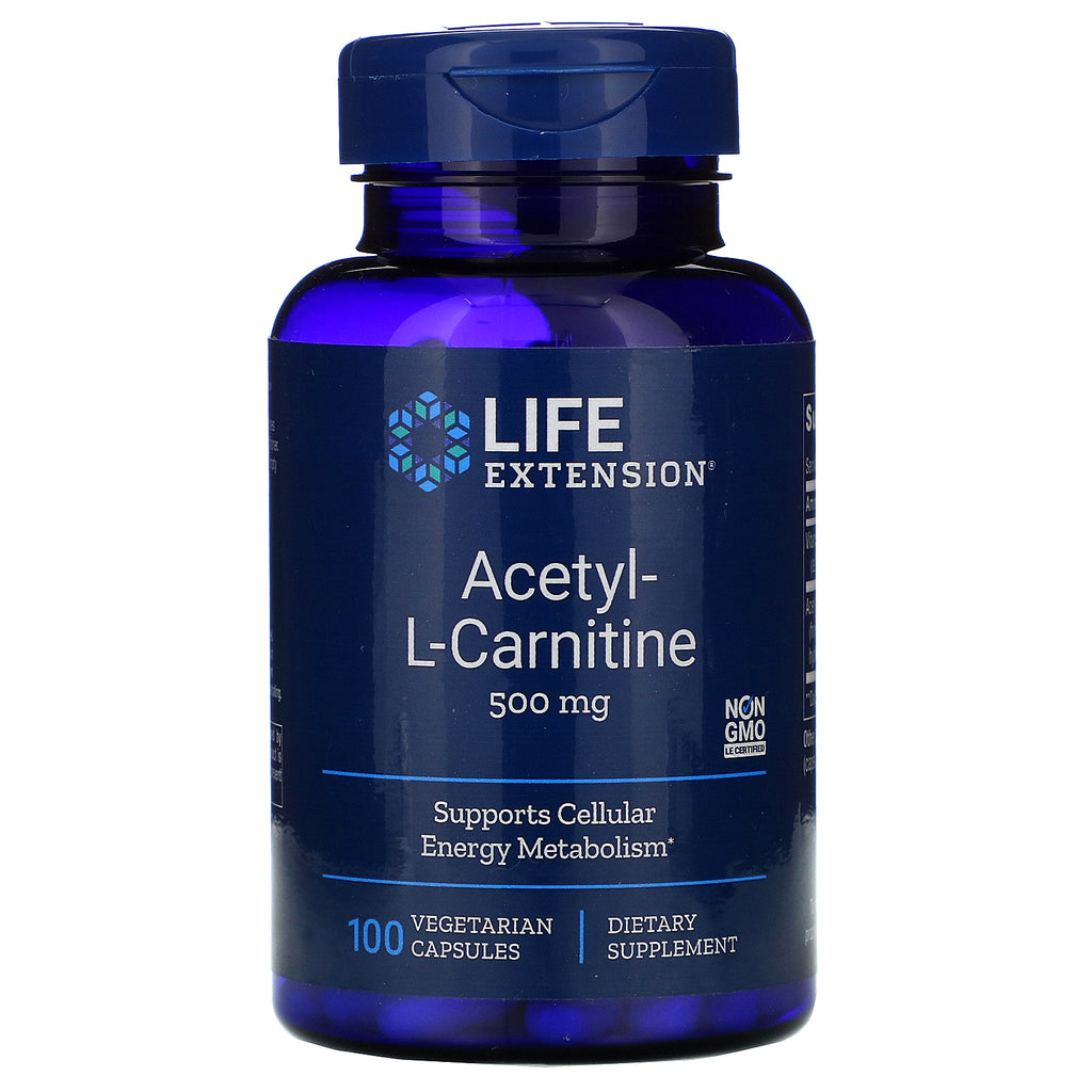 Life Extension, Acetyl-L-Carnitine, 500 mg, 100 Vegetarian Capsules