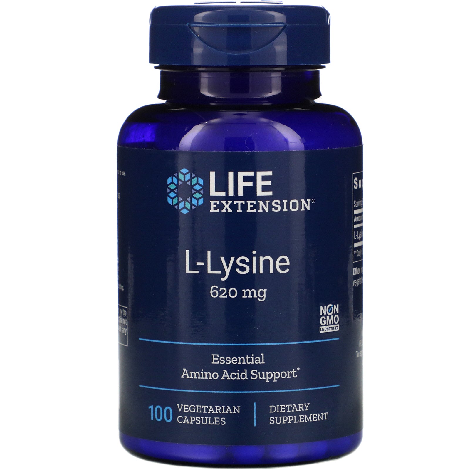 Life Extension, L-Lysine, 620 mg, 100 Vegetarian Capsules