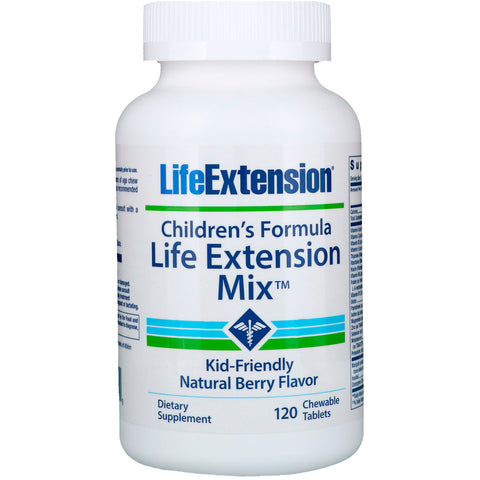 Life Extension, Children's Formula, Life Extension Mix, Natural Berry Flavor, 120 Chewable Tablets