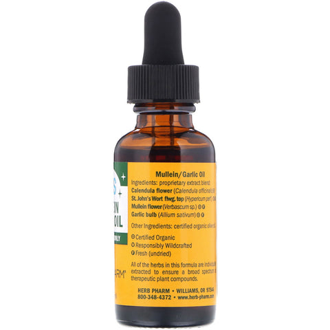 Herb Pharm, Mullein Garlic Oil, For Kids, 1 fl oz (30 ml)