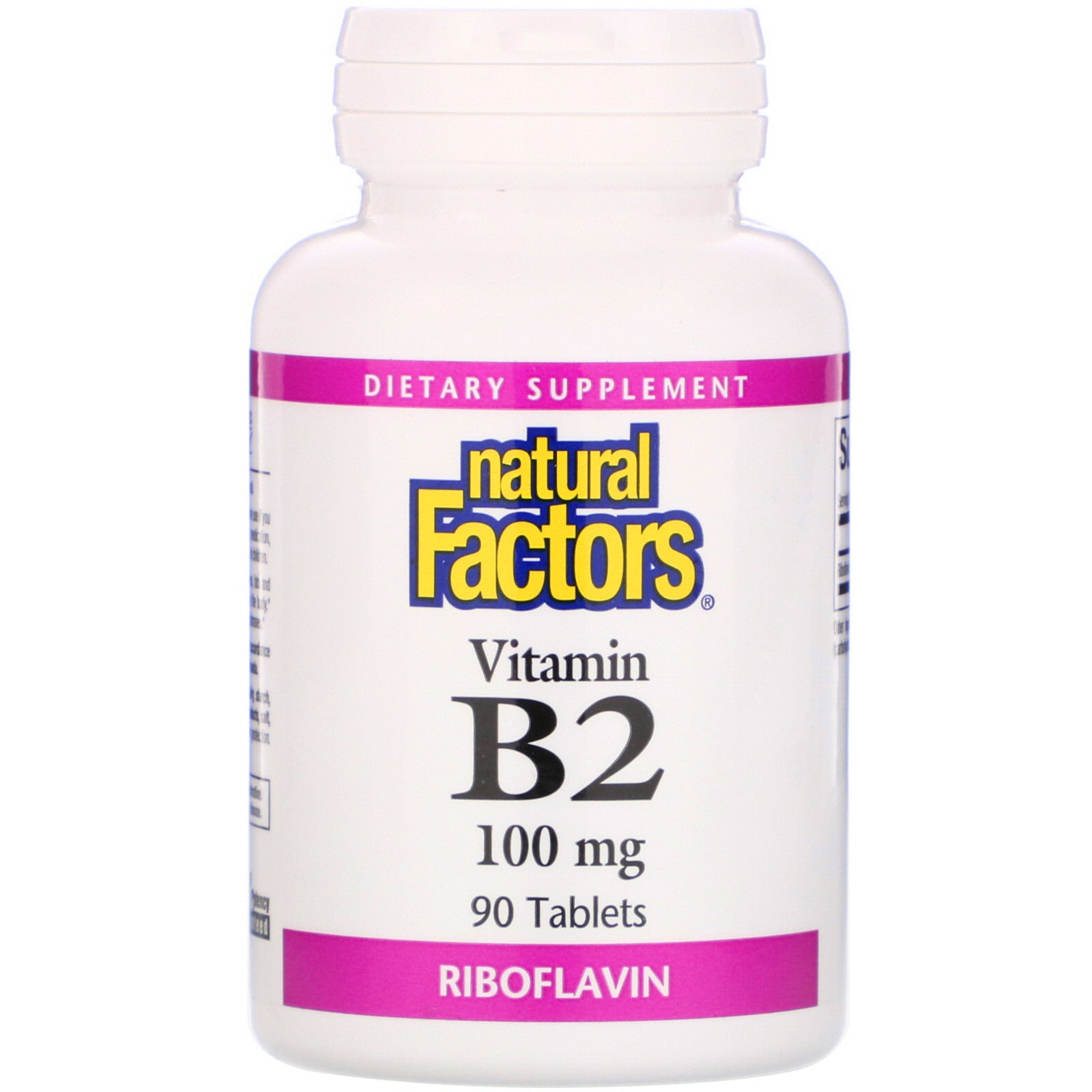Natural Factors, Vitamin B2, Riboflavin, 100 mg, 90 Tablets