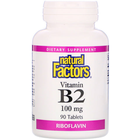 Natural Factors, Vitamin B2, Riboflavin, 100 mg, 90 Tablets