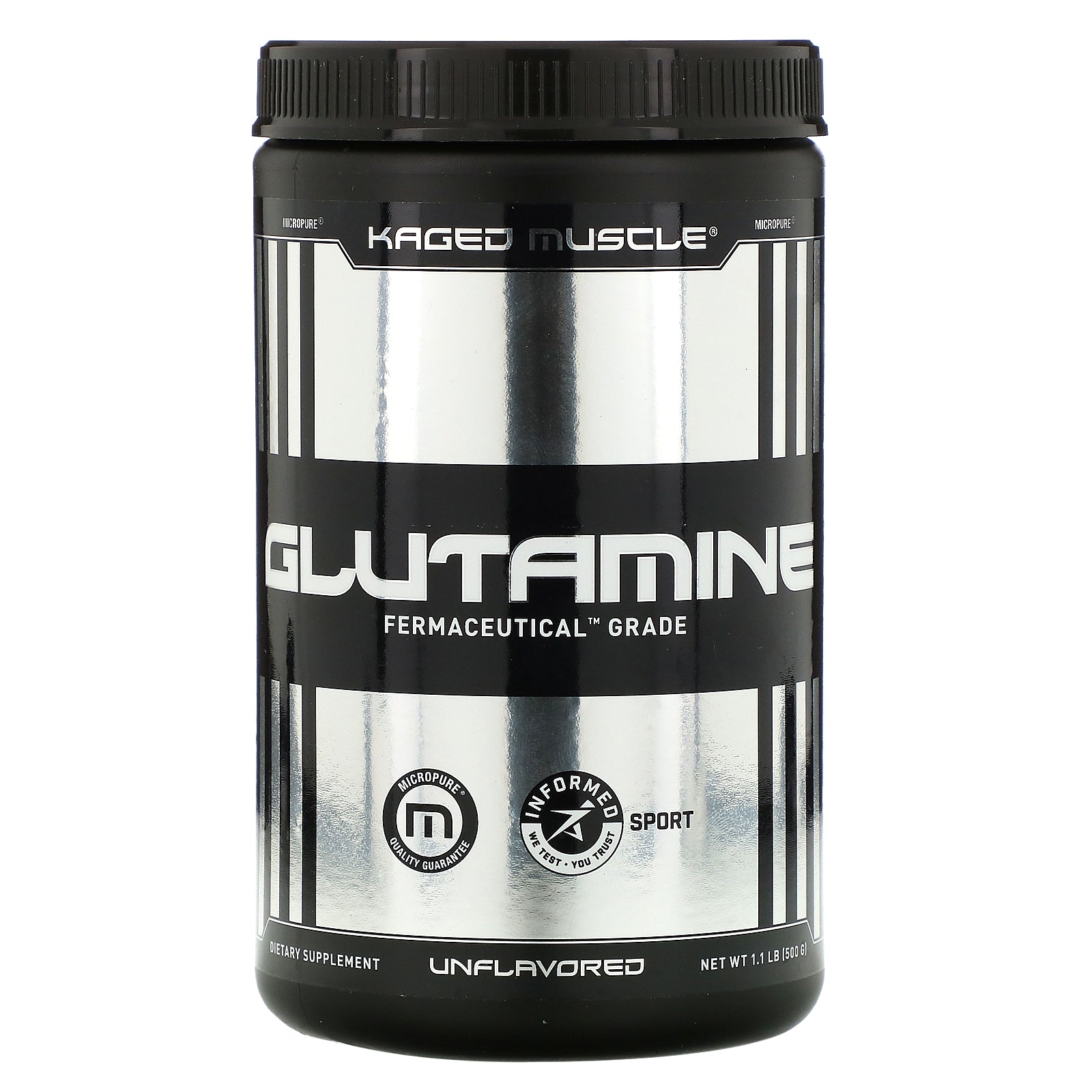 Kaged Muscle, Glutamine, Unflavored, 1.1 lbs (500 g)