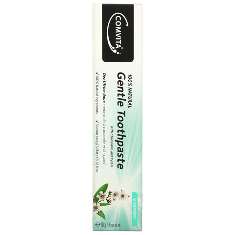 Comvita, 100% Natural Gentle Toothpaste with Chamomile and Xylitol, Fluoride Free, Spearmint, 3.5 oz  (100 g)
