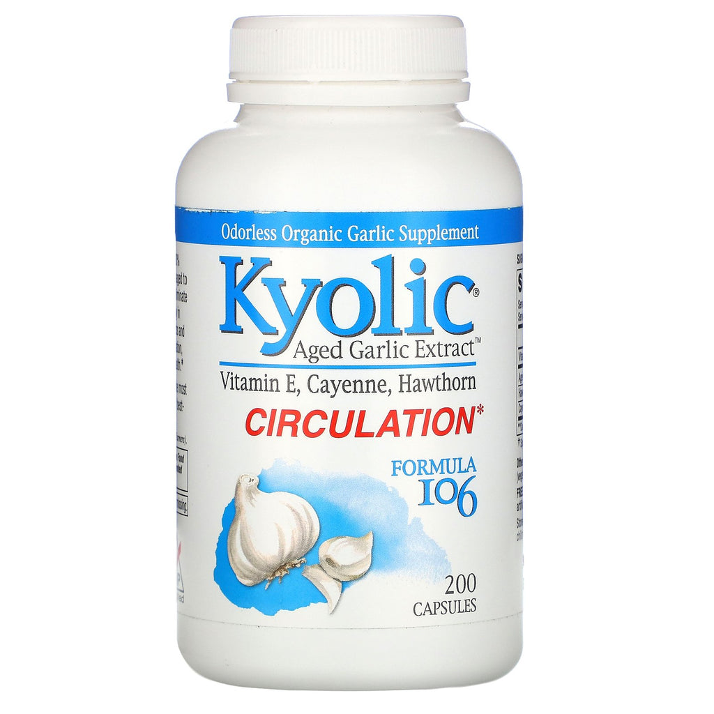 Kyolic, Aged Garlic Extract, Circulation, Formula 106, 200 Capsules