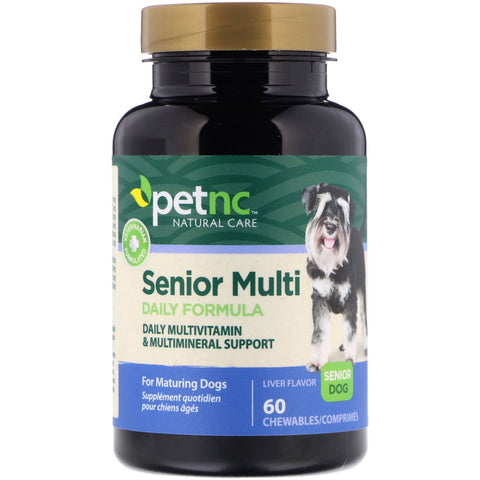 petnc NATURAL CARE, Senior Multi Daily Formula, Senior Dog, Liver Flavor, 60 Chewables