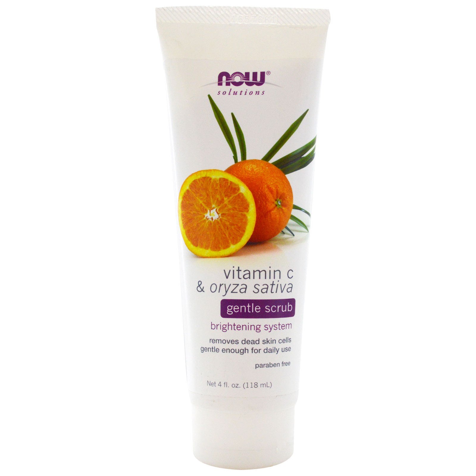 Now Foods, Solutions, Gentle Scrub, Vitamin C & Oryza Sativa, 4 fl oz (118 ml)