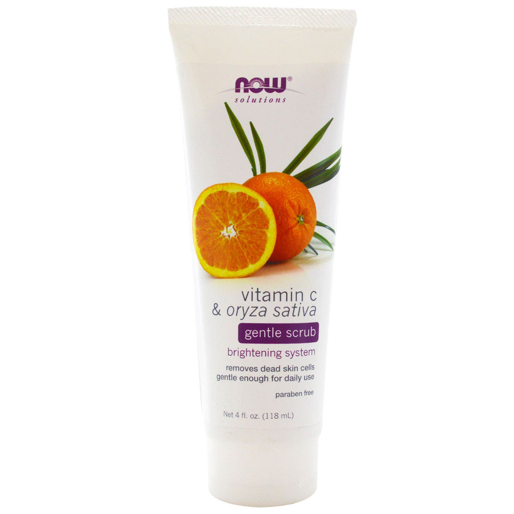 Now Foods, Solutions, Gentle Scrub, Vitamin C & Oryza Sativa, 4 fl oz (118 ml)
