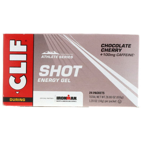 Clif Bar, Shot Energy Gel, Chocolate Cherry + 100 mg Caffeine, 24 Packets, 1.20 oz (34 g) Each