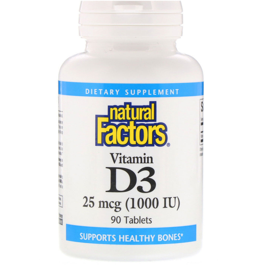 Natural Factors, Vitamin D3, 25 mcg (1,000 IU), 90 Tablets