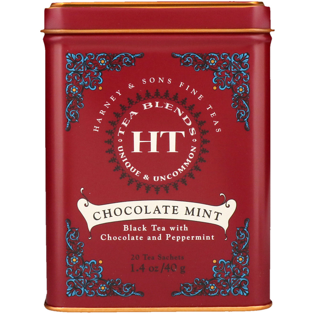 Harney & Sons, HT Tea Blend, Chocolate Mint, 20 Tea Sachets, 1.4 oz (40 g)