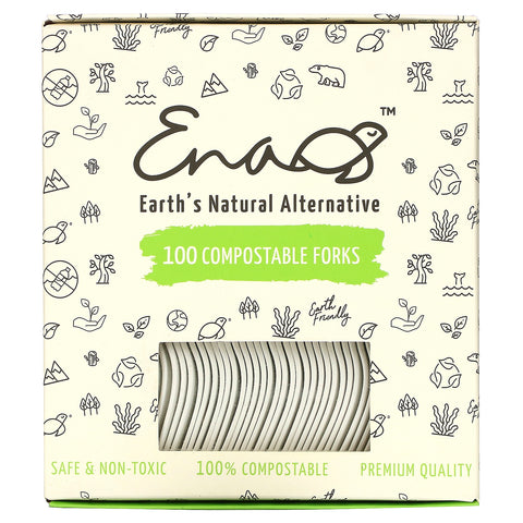 Earth's Natural Alternative, Compostable Forks, 100 Count
