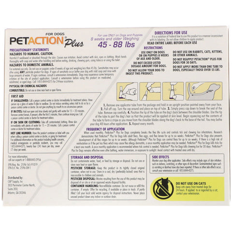 PetAction Plus, For Dogs, 45-88 lbs, 3 Doses - 0.091 fl oz (2.68 ml) Each