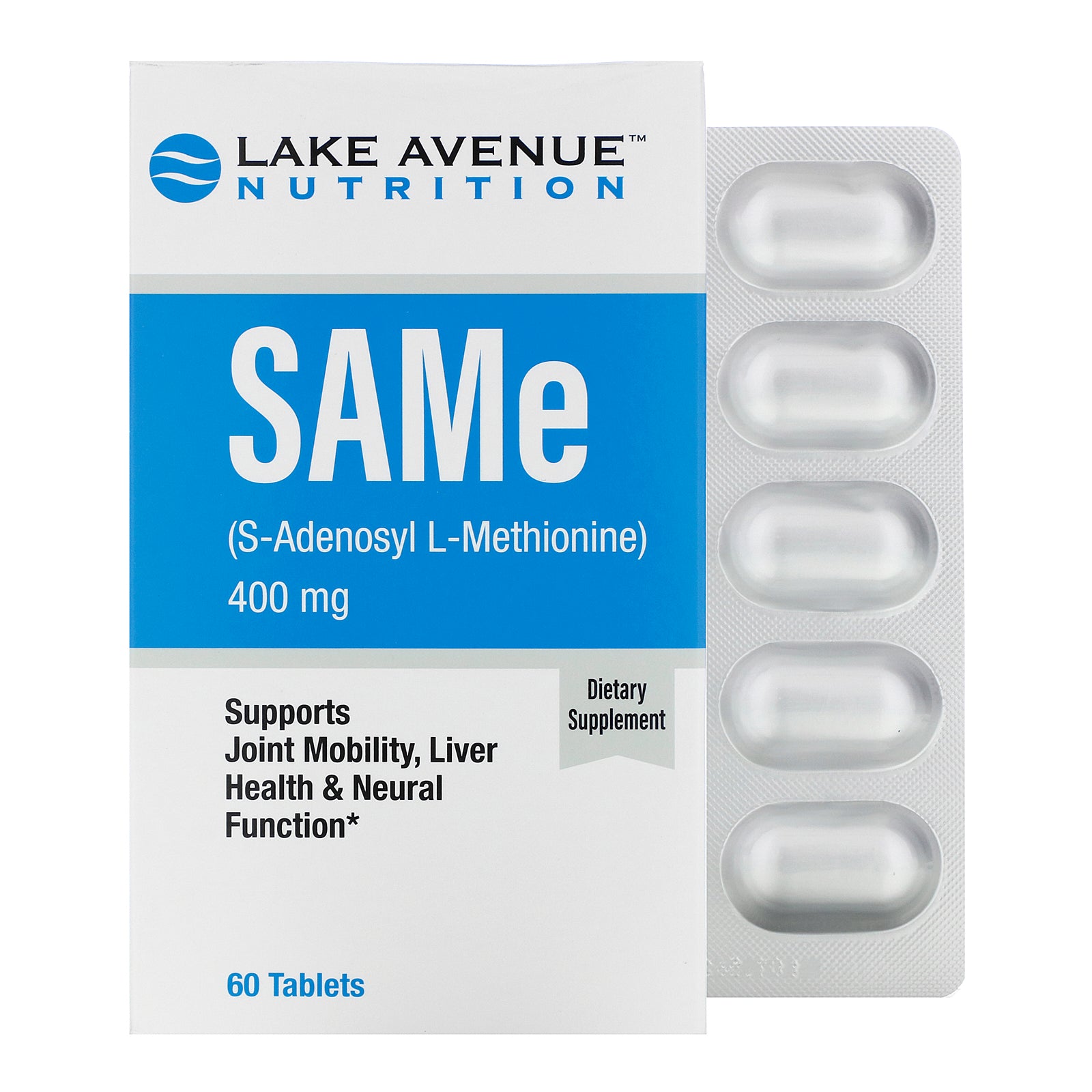 Lake Avenue Nutrition, SAMe (S-Adenosyl L-Methionine), 400 mg, 60 Tablets
