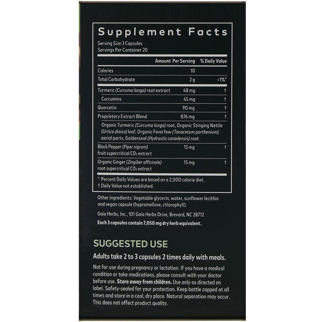 Gaia Herbs, Turmeric Supreme, Sinus Support, 60 Vegan Liquid Phyto-Caps