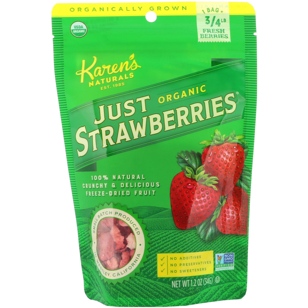 Karen's Naturals, Organic Just Strawberries, 1.2 oz (34 g)