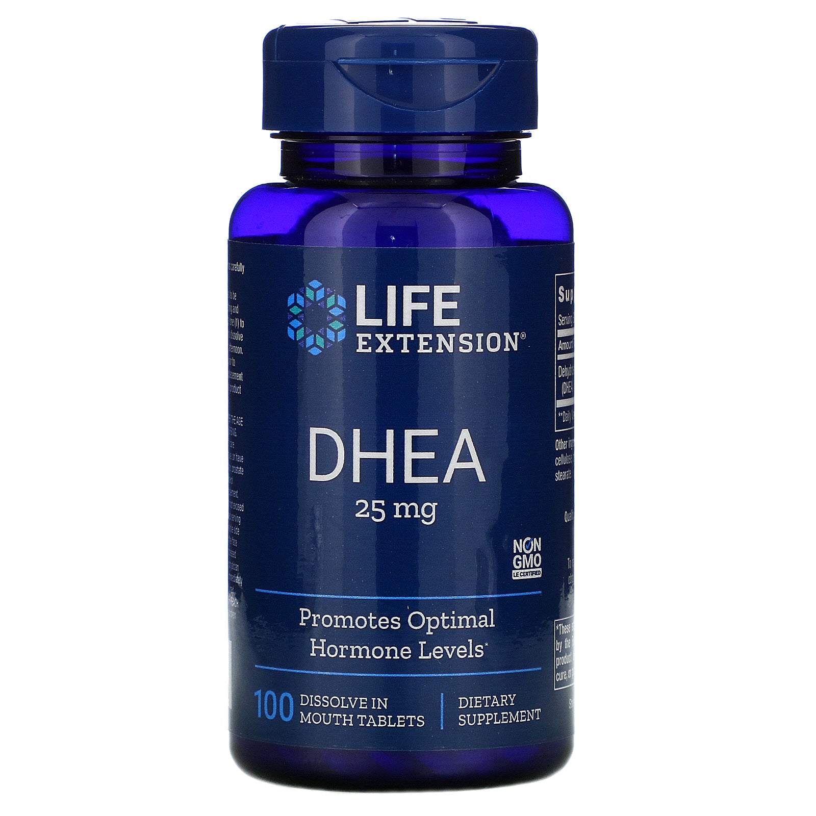 Life Extension, DHEA, 25 mg, 100 Dissolve in Mouth Tablets