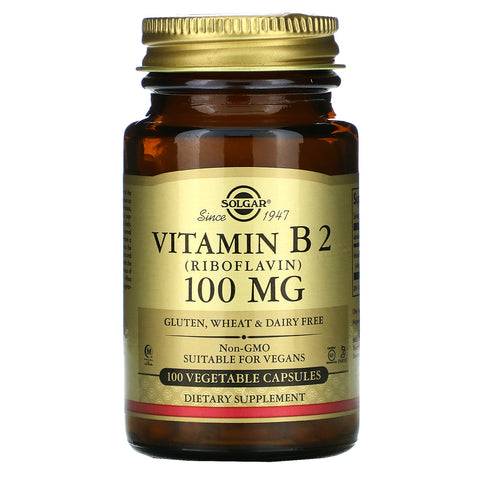 Solgar, Vitamin B2 (Riboflavin), 100 mg, 100 Vegetable Capsules