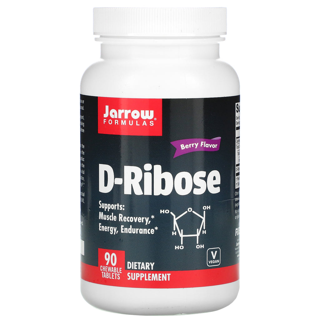 Jarrow Formulas, D-Ribose, Berry Flavor, 90 Chewable Tablets