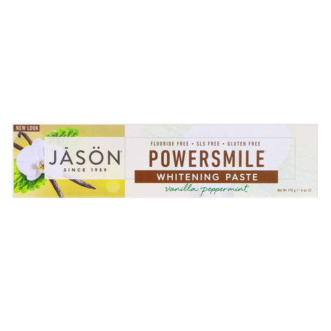 Jason Natural, Powersmile, Antiplaque & Whitening Toothpaste, Vanilla PowerMint, 6 oz (170 g)