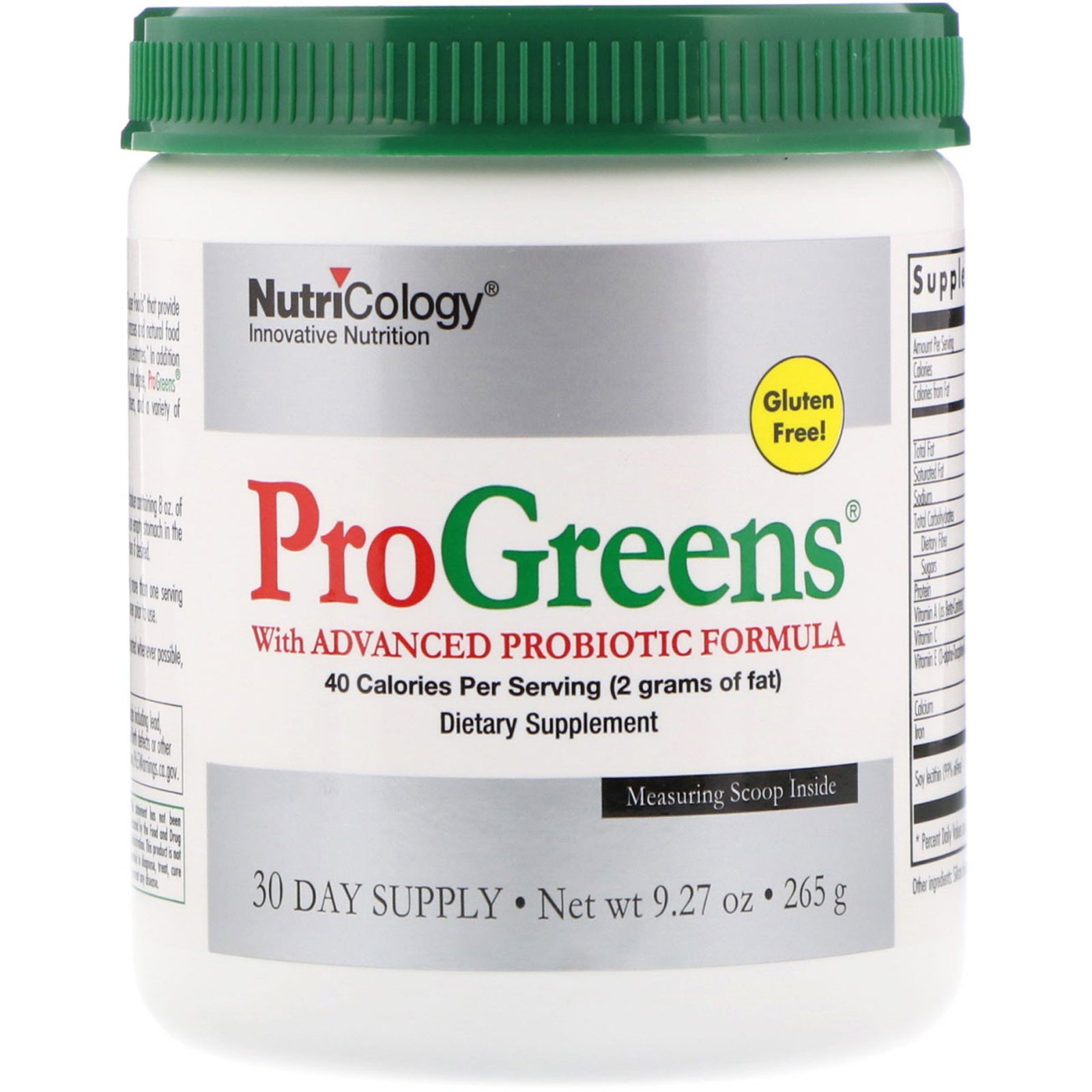Nutricology, ProGreens with Advanced Probiotic Formula, 9.27 oz (265 g)