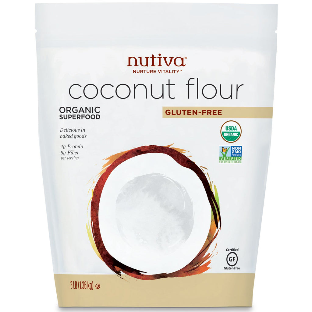 Nutiva, Organic, Coconut Flour, Gluten Free, 3 lb (1.36 kg)