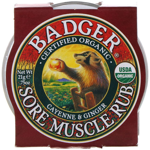 Badger Company, Sore Muscle Rub, Cayenne & Ginger, .75 oz (21 g)