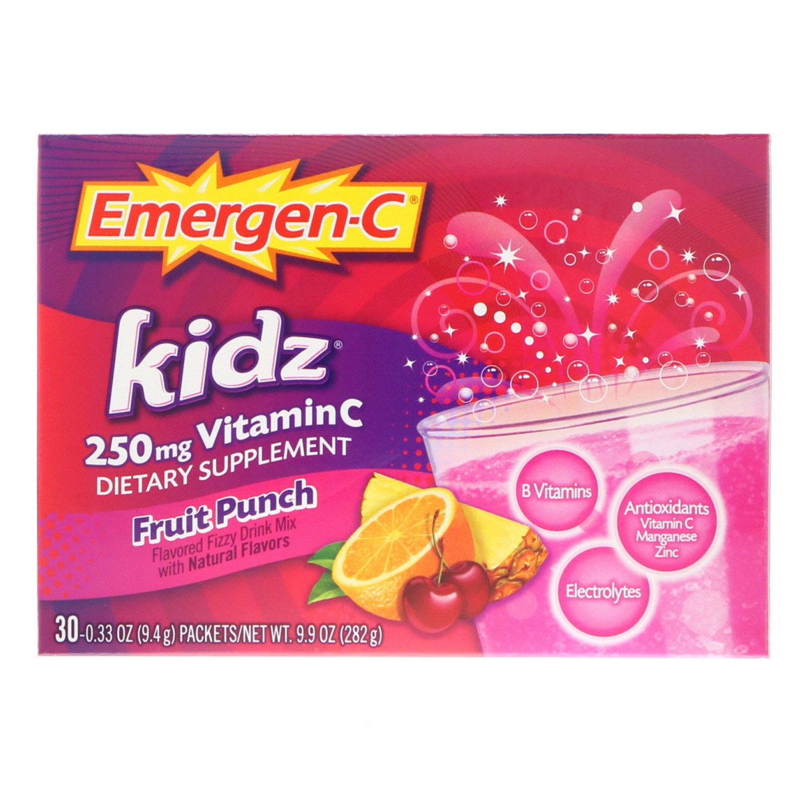 Emergen-C, Kidz, Fruit Punch, 30 Packets, 9.7 oz (276 g)