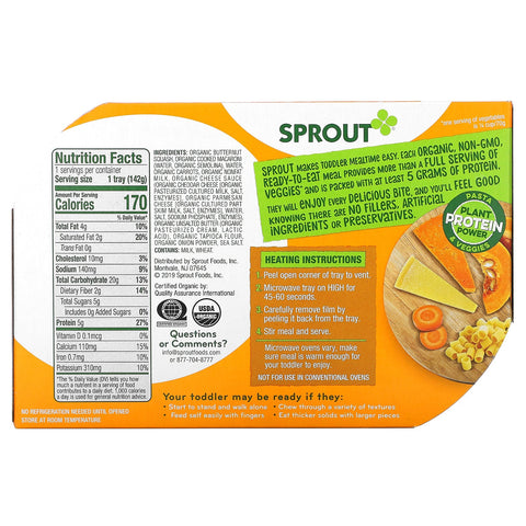 Sprout , Butternut Mac & Cheese, 12 Months and Up, 5 oz ( 142 g)