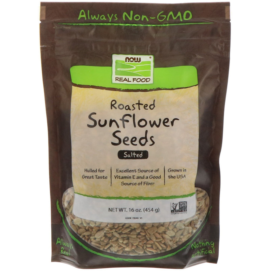 Now Foods, Real Food, Roasted Sunflower Seeds, Salted, 16 oz (454 g)