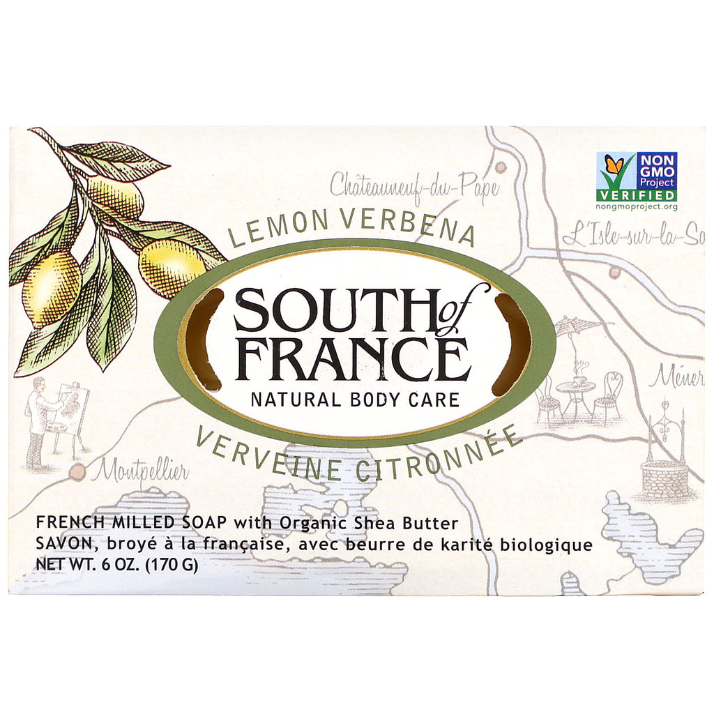 South of France, Lemon Verbena, French Milled Soap with Organic Shea Butter, 6 oz (170 g)