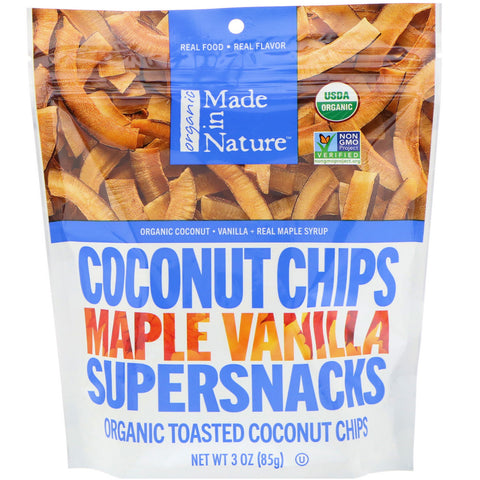 Made in Nature, Organic Coconut Chips, Maple Vanilla Supersnacks, 3 oz (85 g)
